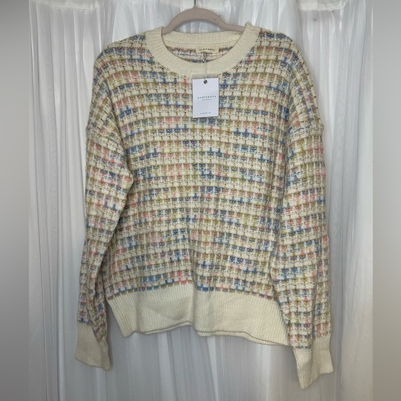 Andthewhy Sweaters - NWT Stylish Boutique Cream and Multicolor Patterned Sweater